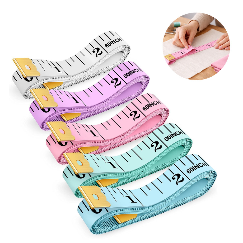 1 Un Fita Métrica Flexível 150cm P/ Costura Academia Medida Corporal Dupla Face Cm Polegada