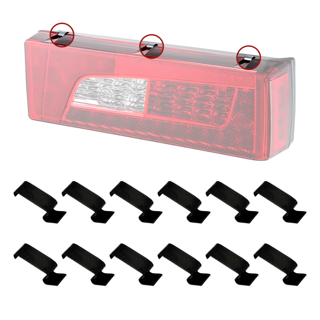 Kit 12 Presilhas Aço Para Fixação Lente Lanterna Compatível Caminhão Scania Streamline Series S5 S6