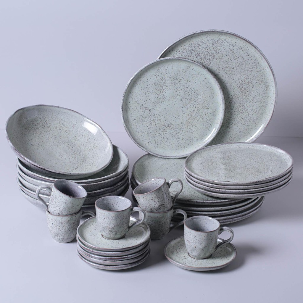 Aparelho De Jantar 30 Peças Bio Pistache Jantar Buffet Festas Cerimônias Porto Brasil Cerâmica