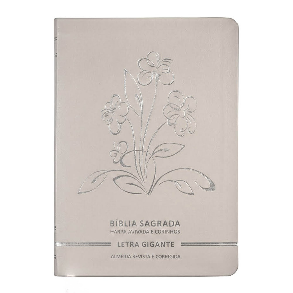 Bíblia Sagrada | Letra Gigante | ARC | C/ Harpa e Corinhos | Capa Premium Luxo Flores Branca em Oferta na Shopee