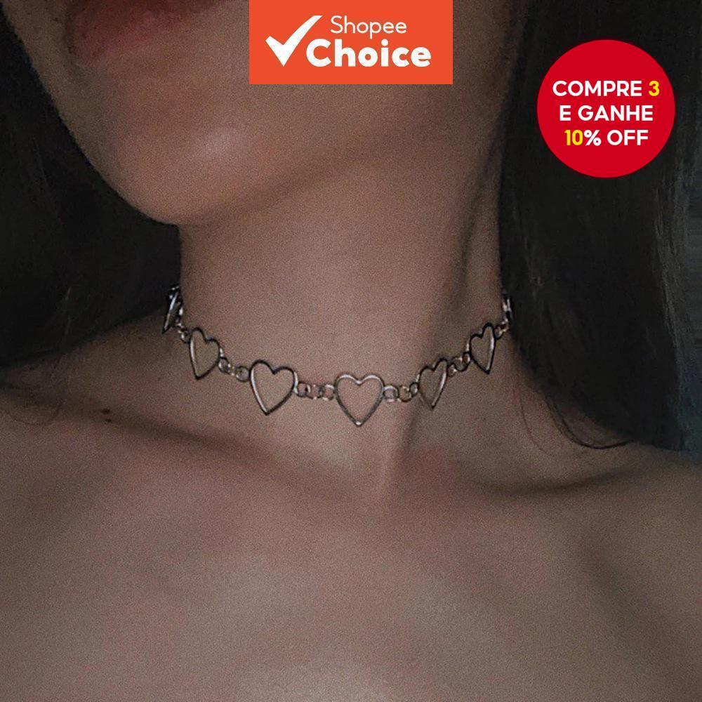 Colar Minimalista De Coração Oco Para Mulheres – Joias Elegantes E Versáteis De Ouro/Prata Uso Diário Presentes em Oferta na Shopee