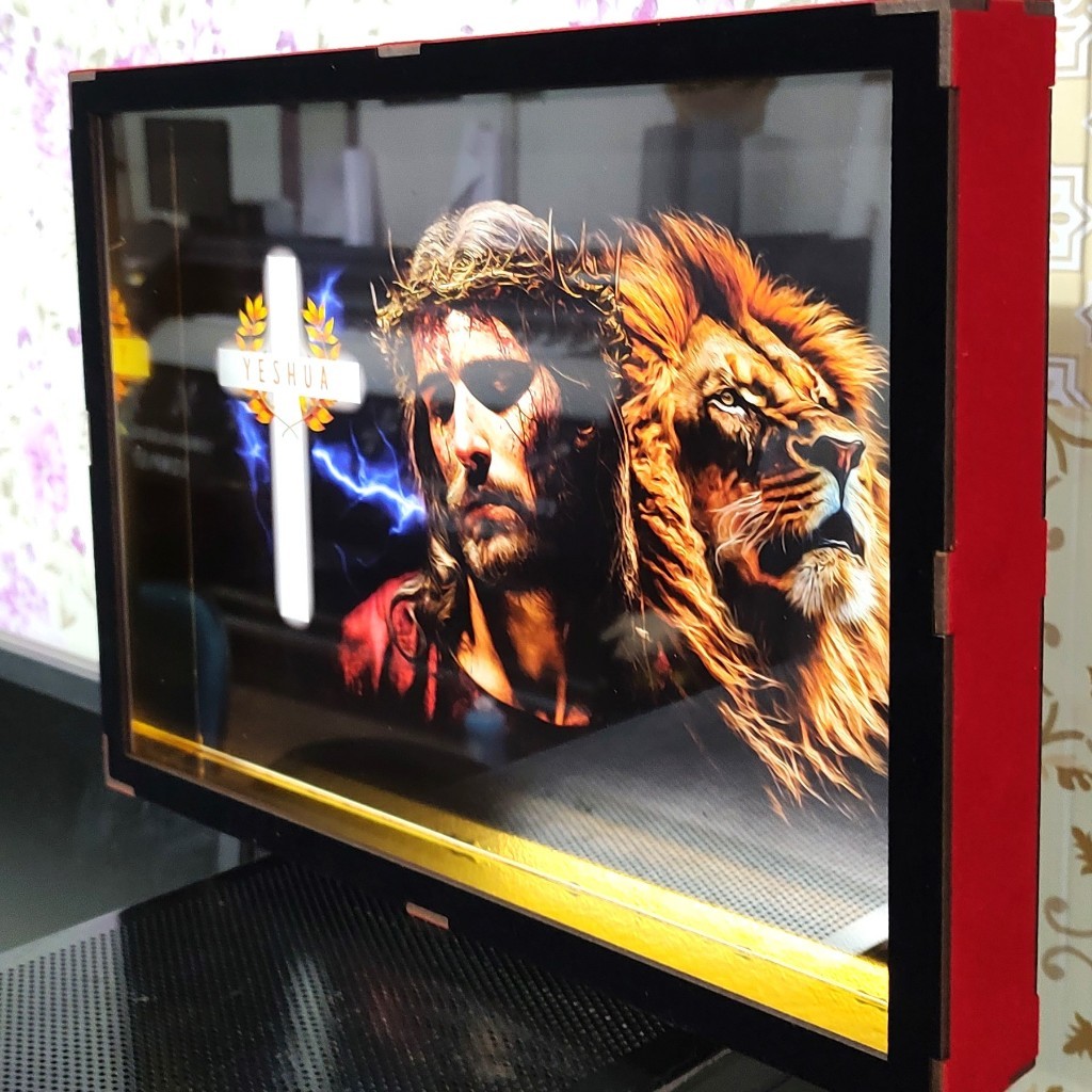 Quadro Box Decorativo Religioso Personalizado Caixa Alta Box Moldura  com Acrilico