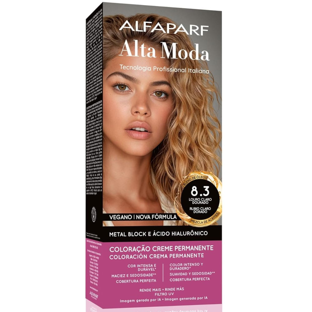 Tintura Alta Moda 8.3 Louro Claro Dourado em Oferta na Shopee