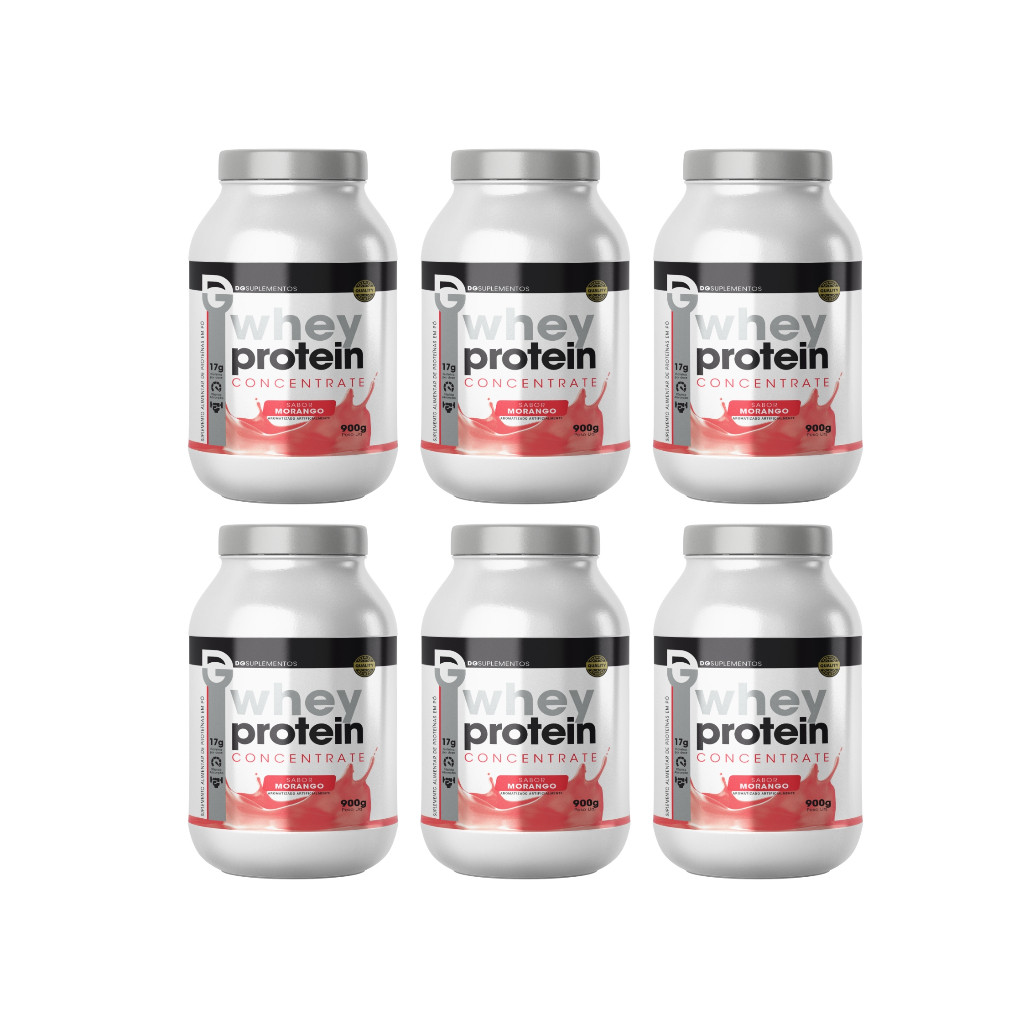 Kit 6x Whey Protein Concentrate 900g - 6 Vezes Mais Whey Concentrada - DG Labs