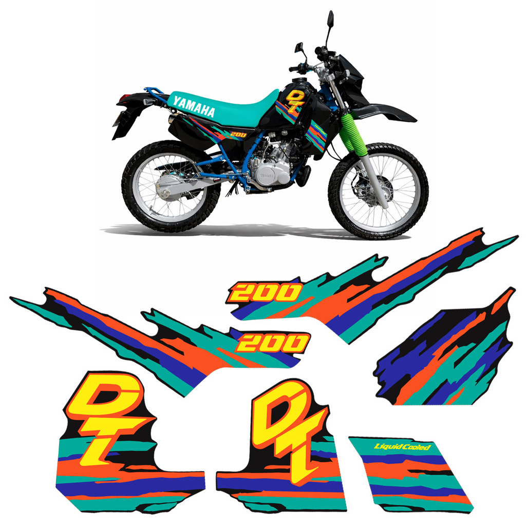 Kit Adesivos Para Yamaha DT 200 1994 Moto Preta Completo