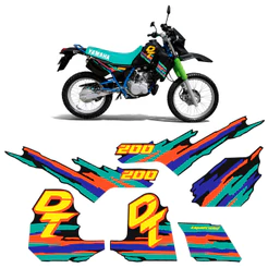 Kit Adesivos Para Yamaha DT 200 1994 Moto Preta Completo