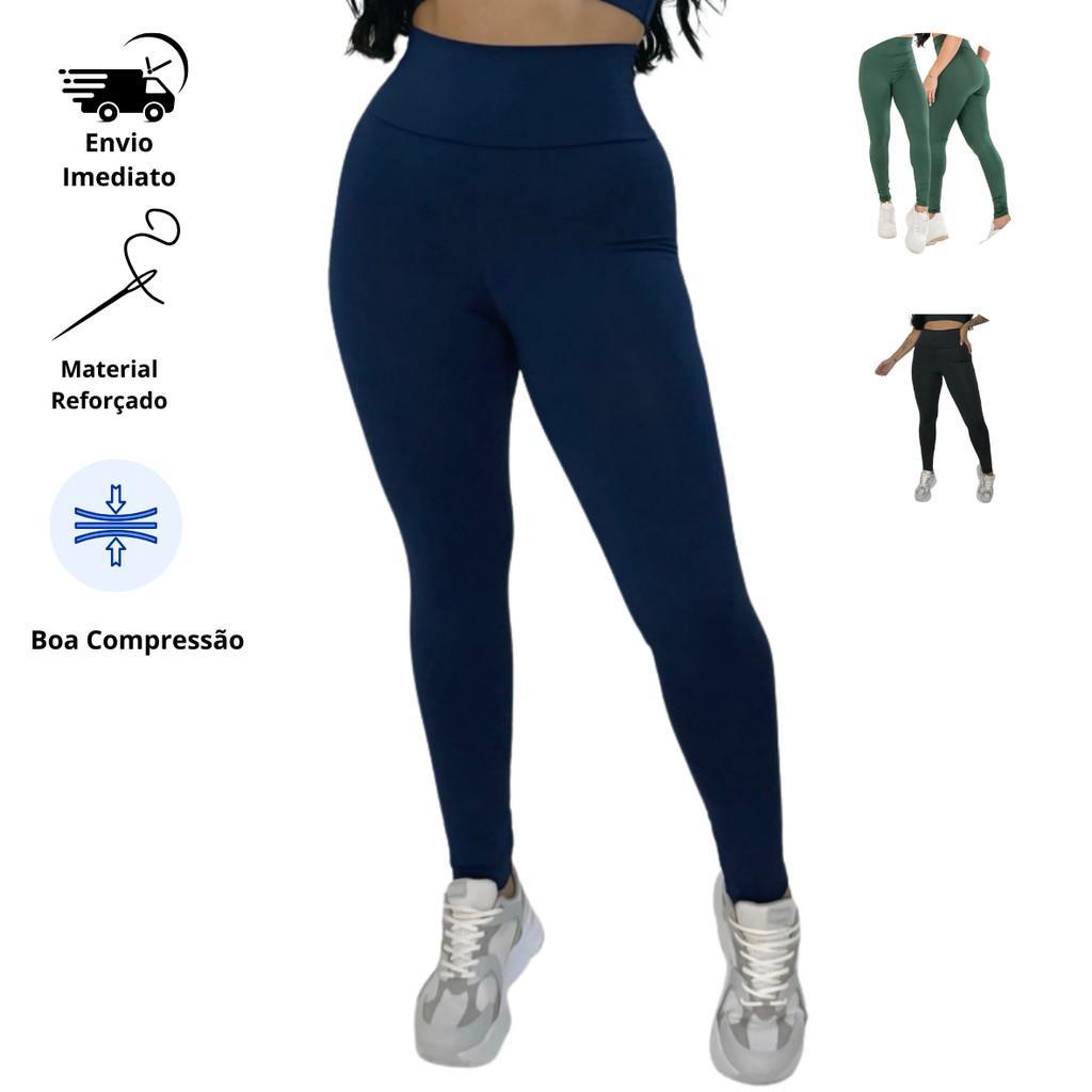 Legging Feminina Suplex Cós Alto Modeladora Não Transparente Academia Fitness Treino Dia a Dia