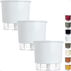 Kit 3 Vaso Raiz Auto Irrigável 12x11cm N2 Autoirrigável Pequeno Plantas Flores Antidengue