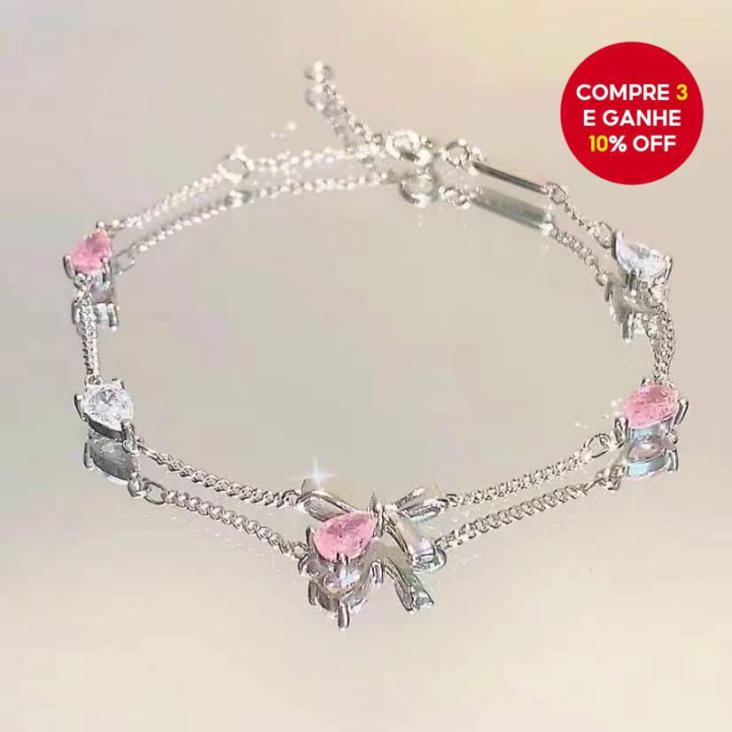 Pulseira Minimalista De Zircônia Em Flor De Cerejeira Para Uso Diário E Presente