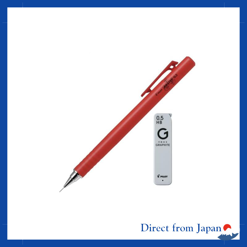 Conjunto De Lápis Mecânico PILOT Air Step 0.5 Mm Em Ketchup Vermelho E Amarelo Mostarda Com Recargas HB