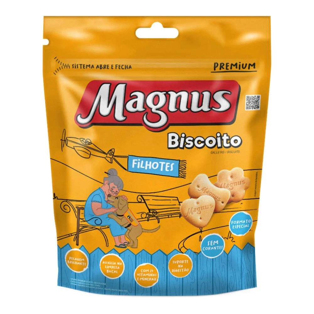 Biscoito Para Cães Magnus Filhotes Sem Corantes 250g ótima para Cães