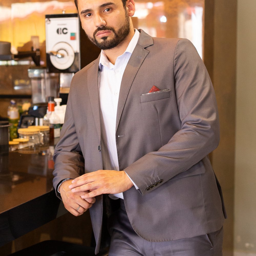 Terno Adulto Poliviscose Slim Cinza Escuro Italiano