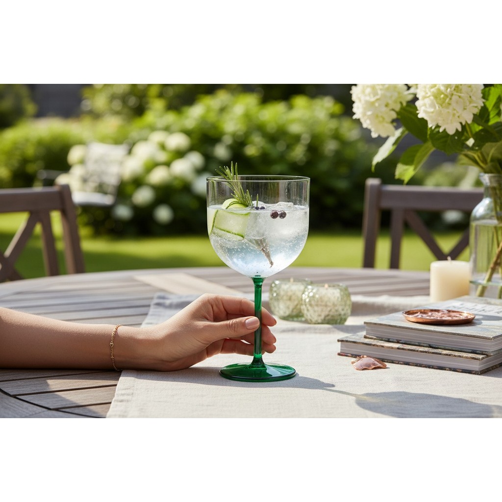 Taças de Gin 580ml com Base Colorida - KIT 20