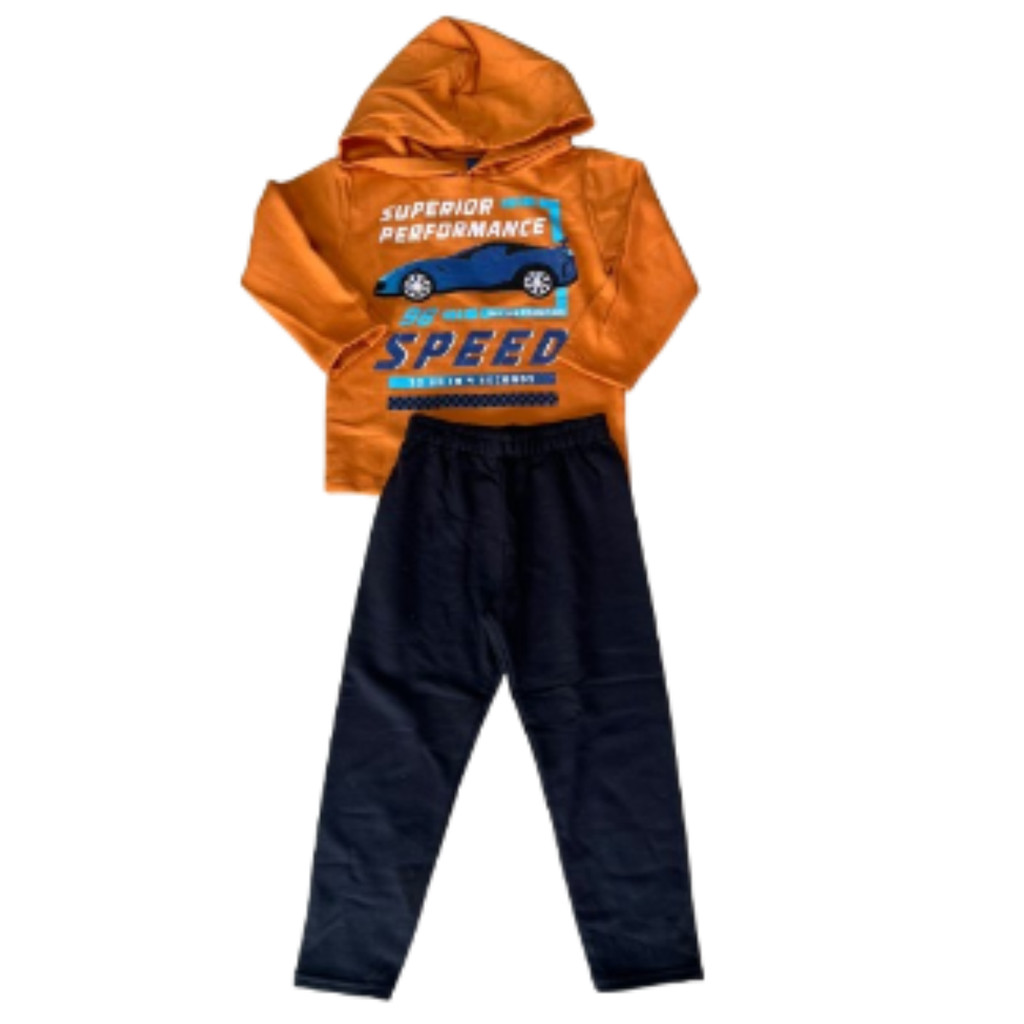 Conjunto Infantil Masculino Moletom com Capuz + Calça PIPA Flanelados