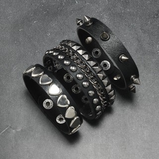 Pulseira de corrente  e tachas de gótica, pulseira de rock and roll punk para Unissex em Oferta na Shopee