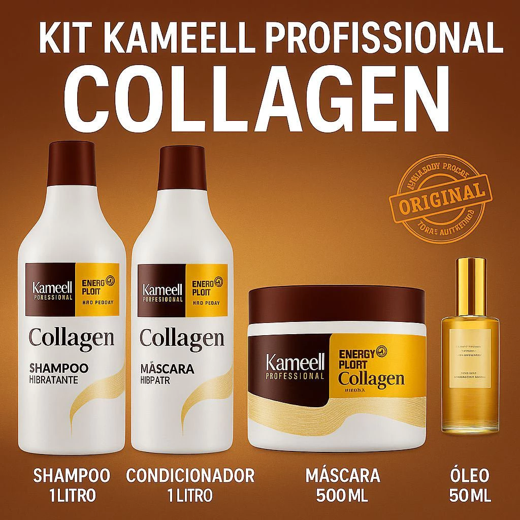 Shampoo + Condicionadorr Purificador 1L Máscara Hidratação 500g Óleo Reparador 50ml Kameell — imagem 1