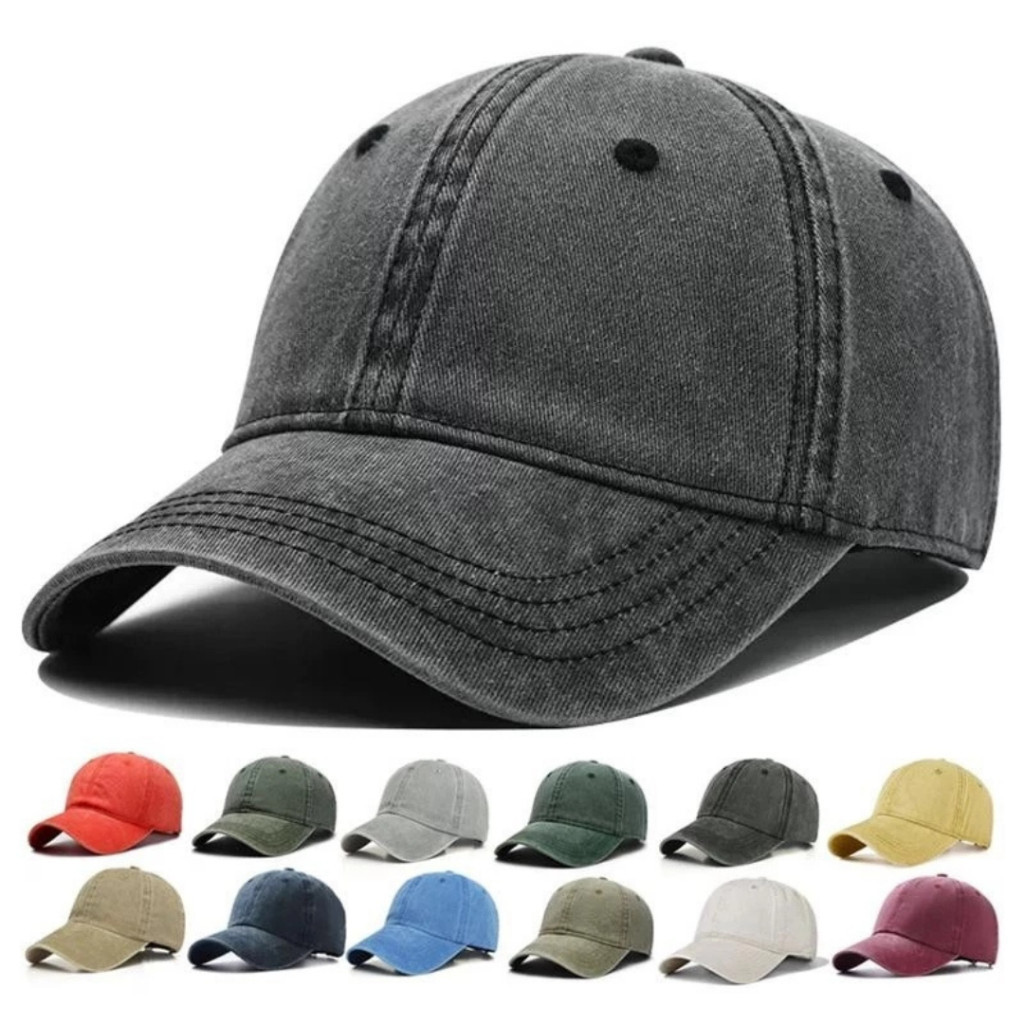 Boné Beisebol Jeans Lavado Vintage Unissex Estilo Casual Hip Hop em Oferta na Shopee