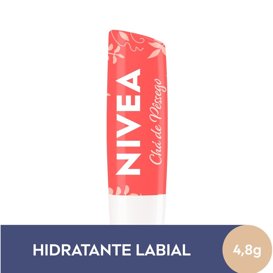 NIVEA Hidratante Labial Chá de Pêssego Edição Limitada Bridgerton 4,8g BBB 26 em Oferta na Shopee