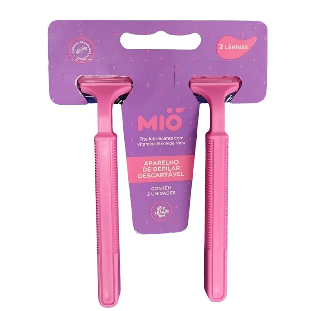 Aparelho de Depilar Mió 2 Lâminas Descartável com 2 Unidades em Oferta na Shopee