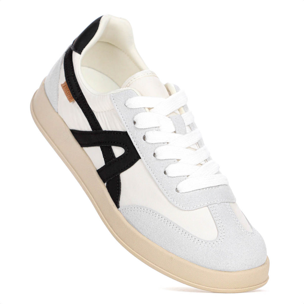 Tênis Anacapri Luli Off White Cinza e Preto - Feminino em Oferta na Shopee