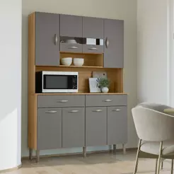 Armário de Cozinha Compacto 8 Portas 2 Gavetass com Nicho Vogue Kits Paraná