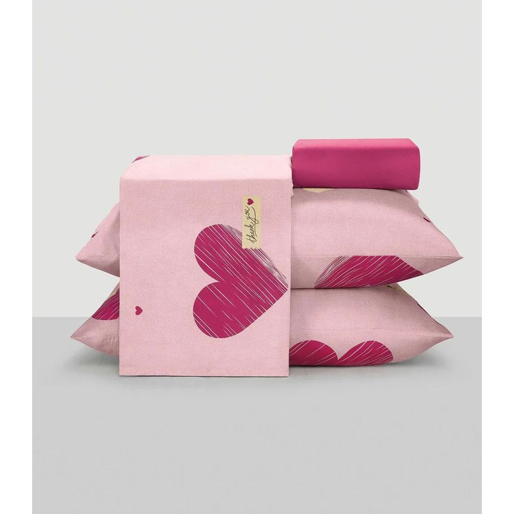 Jogo De Cama King 4 Peças Lar E Lazer Rosa em Oferta na Shopee