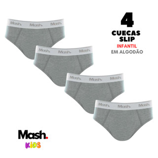 Kit 4 Cuecas Slip INFANTIL Mash Original em Algodão 015.20 em Oferta na Shopee