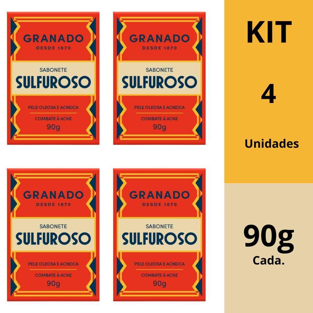 Kit 4 Unidades Sabonete Granado Sulfuroso Enxofre 10% 90g