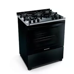 Fogão Brastemp 5 Bocas Preto com Turbo Chama com Mesa de Vidro - BFS5VCE