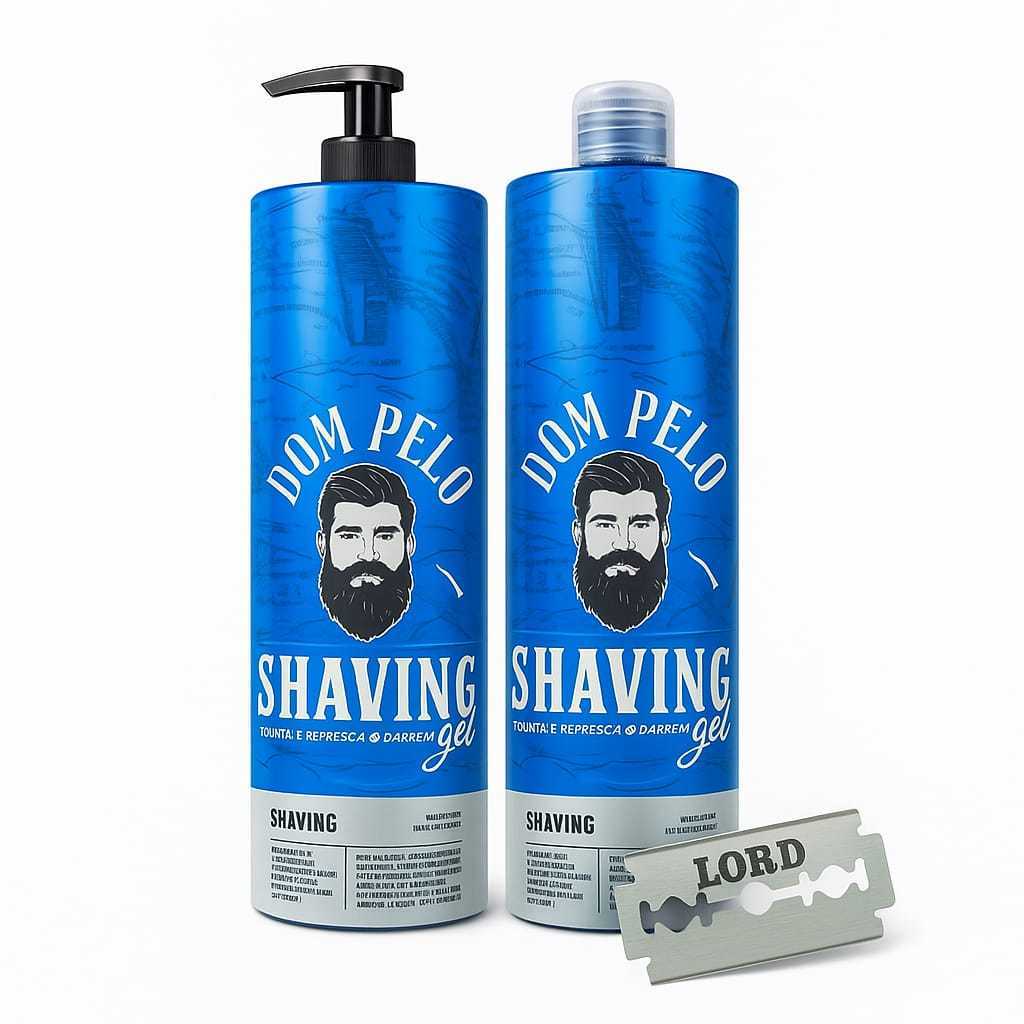 Kit 2 Shaving Dom Pelo Profissional 1 Litro Pronta Entrega Envio Imediato barbearia gel barbear
