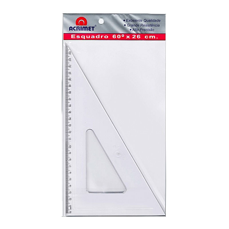 Esquadro poliestireno 26cm x 60 graus 541 Acrimet em Oferta na Shopee