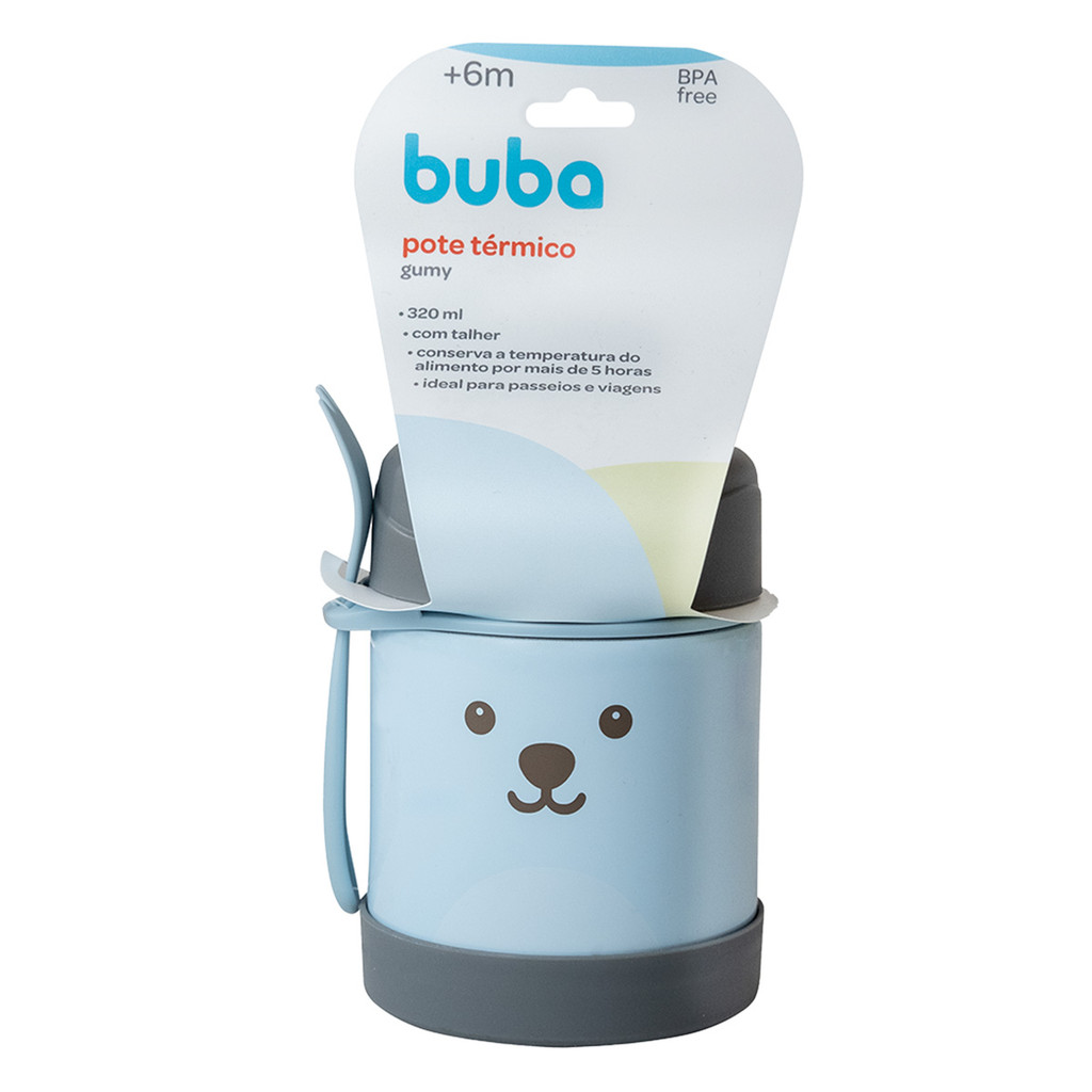 Pote Térmico Com Talher Buba Gumy Azul 320ml