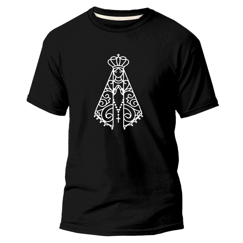 Camiseta Nossa Senhora Aparecida Unissex 100% Algodão Premium | Camisa Católica Fé e Proteção Confortável Envio Imediato
