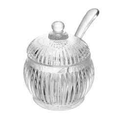 Açucareiro Renaissance 130ml Cristal Lyor para Açúcar Café Chá Mesa Posta Servir Elegante Decoração Cozinha Casa Prático