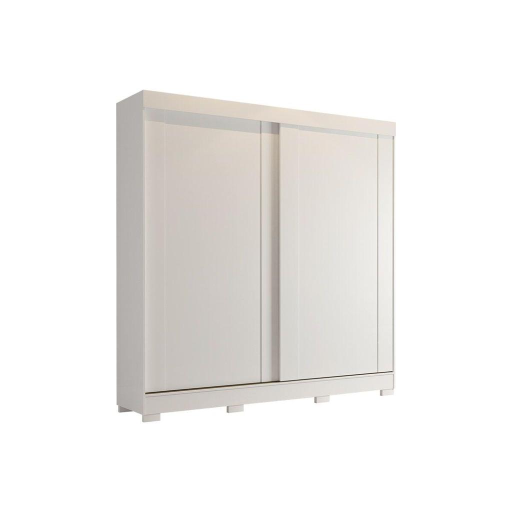 Guarda Roupa Casal 2 Portas de Correr e 3 Gavetas c/ Pés Ilhéus Branco - Panan em Oferta na Shopee