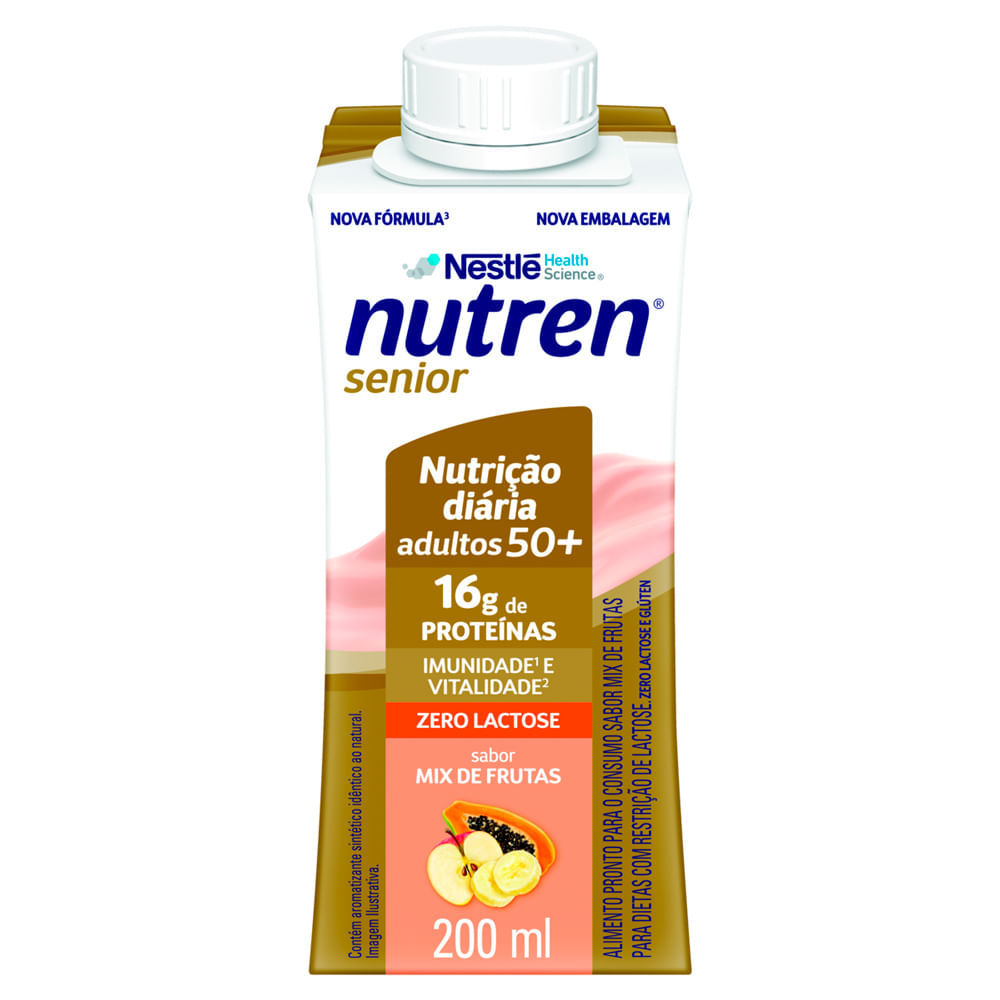 Nutren Senior Zero Lactose Sabor Mix de Frutas com 16g de Proteínas 200ml em Oferta na Shopee