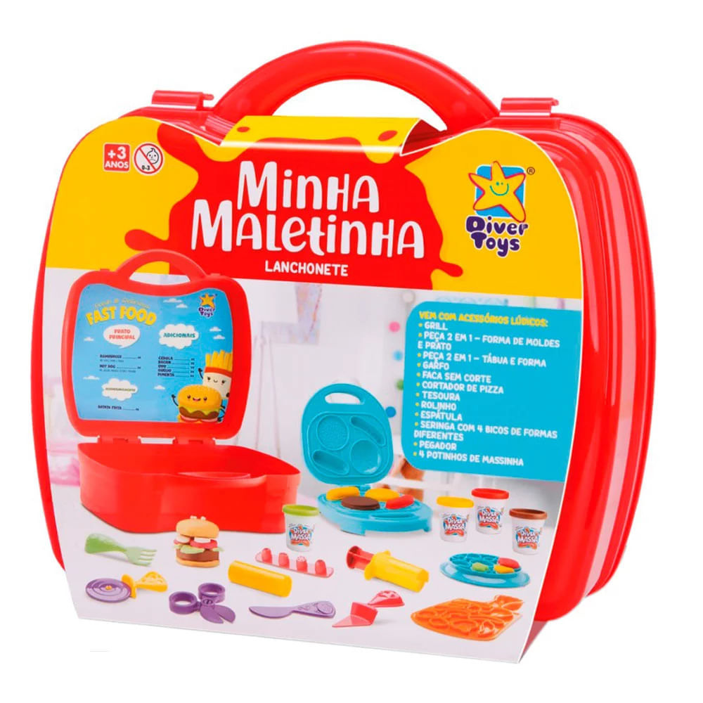 Massa de Modelar Divertoys Maleta Lanchonete com Acessórios em Oferta na Shopee