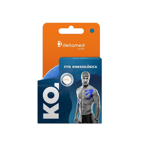 Bandagem Elástica Adesiva Kinesiológica Dellamed Azul