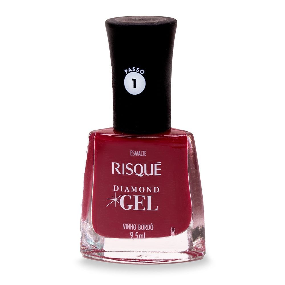 Esmalte Risqué Diamond Gel Cor Vinho Bordô 9,5ml em Oferta na Shopee