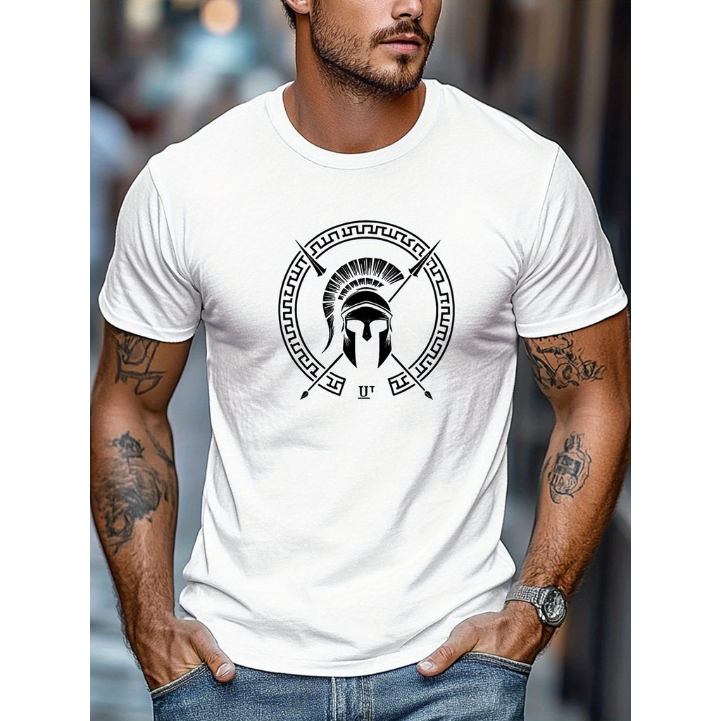 Camiseta Masculina Grécia Antiga Capacete Espartano Algodão