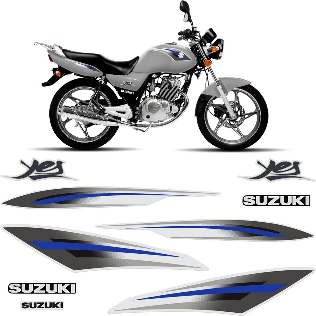 Kit Faixa Cartela Adesivos Completo Carenagem Compatível Com Moto Suzuki Yes Prata 2009/2010