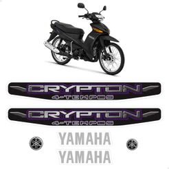 Kit Adesivos Para Yamaha Crypton 2011 + Emblemas Resinados