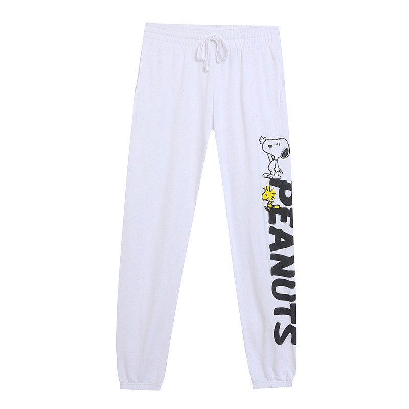 Comércio exterior bonito Casual dos desenhos animados Anime impresso bolso lateral cordão perna moletom mais magro olhar