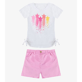 Conjunto Infantil Blusa Com Shorts Rovi Kids Rosa em Oferta na Shopee