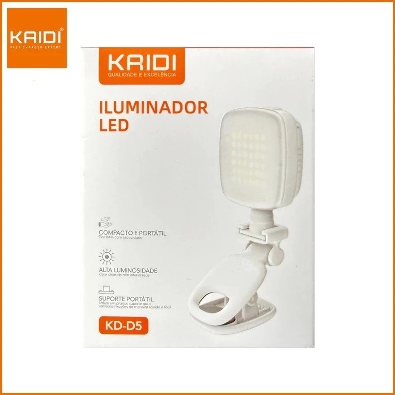Mini Ring Light Iluminador de Led Portátil Para Celular com Suporte KAIDI KD-D5