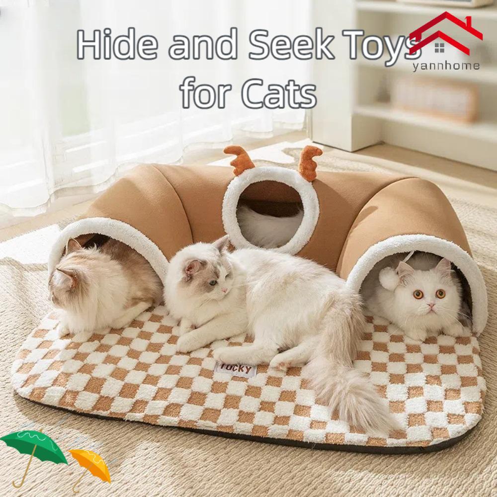 Brinquedo De Túnel De Pelúcia YANNHOME , Material Engrossar Cama Gato Quente , Casa De Animais De Estimação Em Forma De