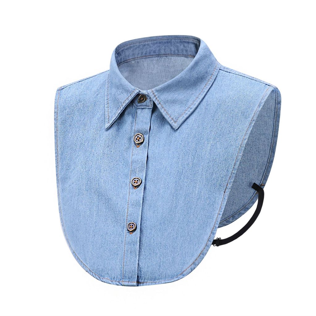 Colar falso das mulheres dos homens primavera outono coreano Denim camisa gola falsa camisola decorativa camisa falsa co
