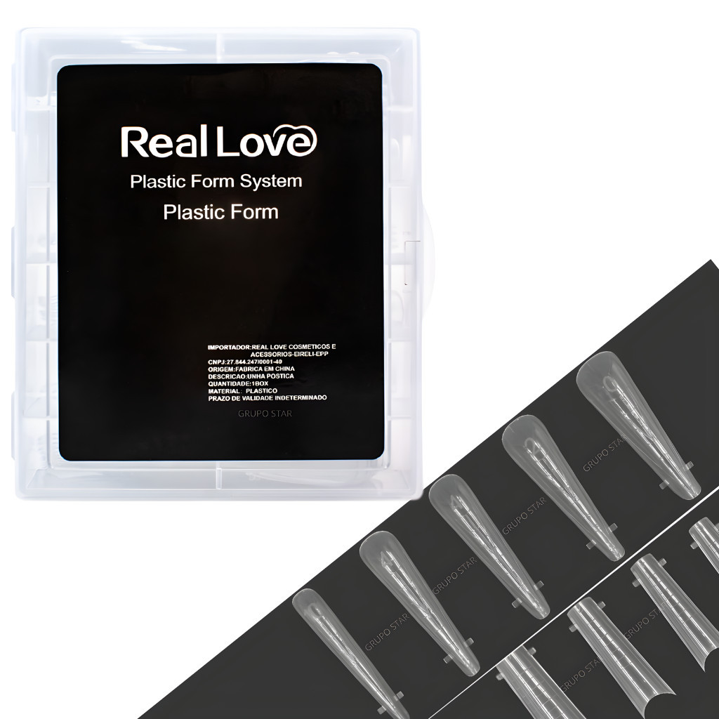 Molde F1 para Alongamento de Unhas 120 peças - Real Love