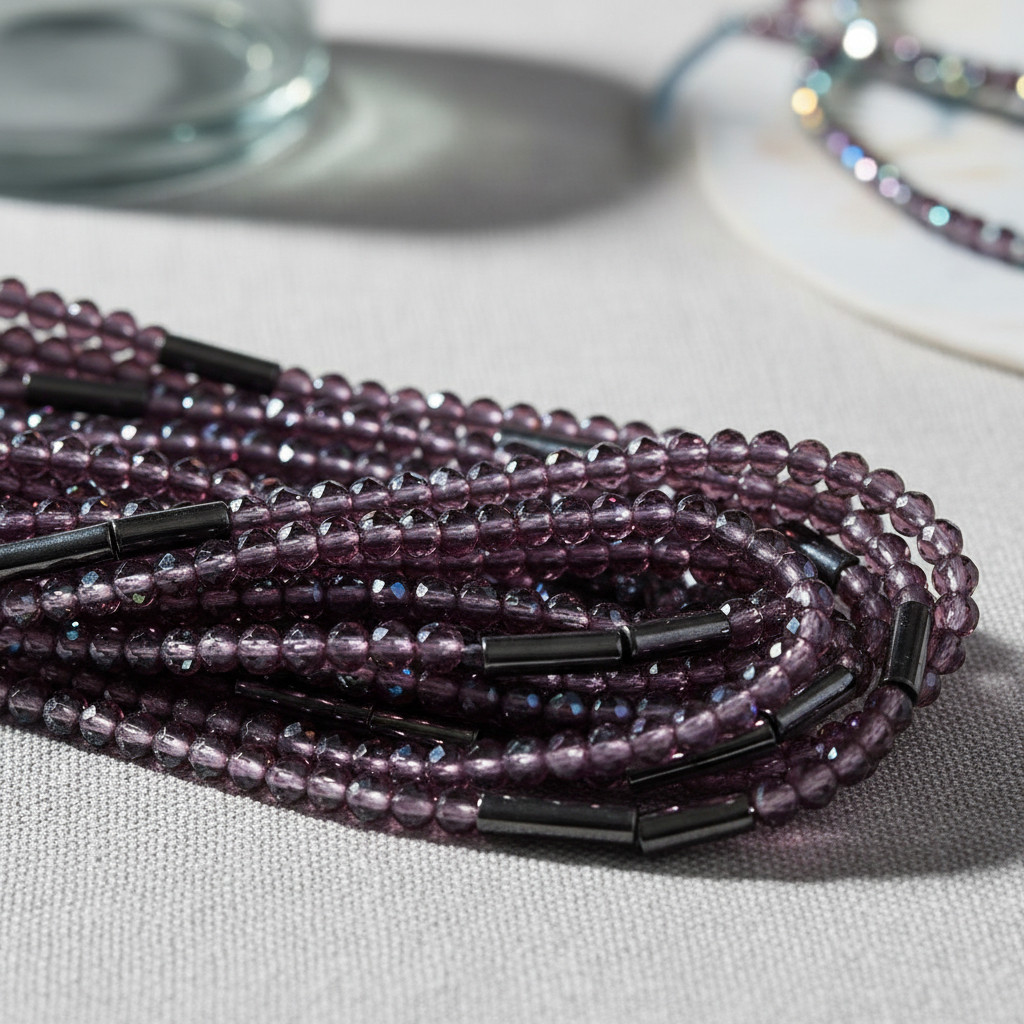 100 Cristal De Vidro Religioso Roxo 8mm Umbanda Candomble Roxo 8 Mm
