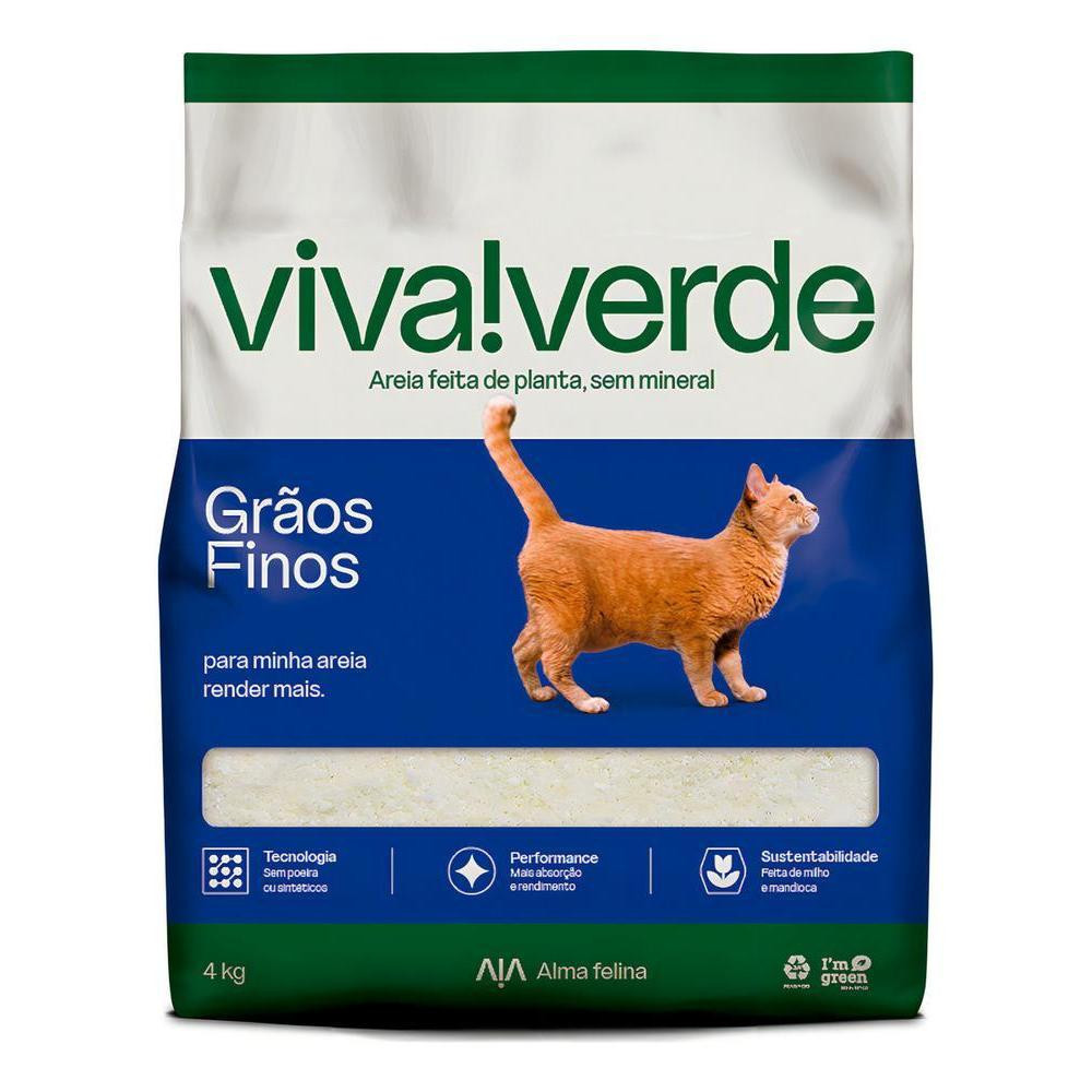 Areia Higiênica Petfive Limpeza Plena para Gatos 4kg Viva Verde